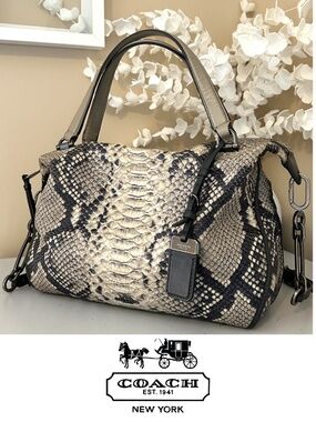 Rare Find Coach Madison Smythe Python Leather Satchel 32682 EUC!